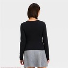 Women s Sculpt Long Sleeve V-neck Top - A New Day Black L  see Deal    