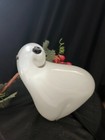 Art Glass Polar Bear Figurine Clear White Black Paper Weight Paperweight  Decor