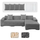 Stretch Sectional Couch Covers 2pcs Jacquard Sofa Covers For L Shape Corner Sofa