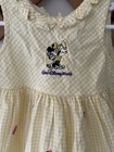 Vintage Walt Disney World Minnie Mouse Dress  Baby Girls 12m Yellow Gingham