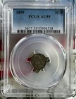 1859 3cs Three Cent Trime Pcgs Au55