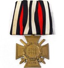 Ww1 German War Honour Cross Service Medal With Swords - Mounted Worn By Veteran