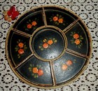 Unique Vintage Vanity Jewelry Tray  Hollywood Regency Hand Painted Tole Roses