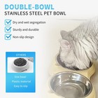 Anti Slip Base Double Pet Bowls Stainless Steel Dog Cat Feeder Food Water Dish