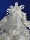 New Vintage Elegant White Satin Bell  White White Floral  Wedding Caketop  404