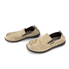 Crocs Walu Slip On Loafers Mens Size 9 Tan Khaki Canvas Boat Shoes Comfort 11270