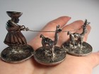 Vintage Solid Silver Peruvian Llama Alpaca Figurines On Silver Coins 53 7 Grams