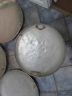 Four Vintage Round Aluminum Snow Sleds Flying Saucer Original Handles