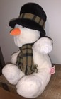 Russ Berrie Snowflake Snowman Plush Bean Bag Christmas Stuffed Toy 16 