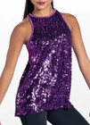 New Balera Ultra Sparkle Flyaway Tank Top Sq9682 Dk Blue Open Back Xla Xl Adult