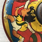 Vintage Tin Spinning Top W Children Chasing  On Top 1960   s - Missing Handel