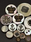 Vintage Lot Of 25 Mop W escutcheons Buttons - 7 16  To 1-1 2   f25 