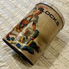 Vintage 70   s Playskool Colored Wooden Blocks Lot 70 Pieces