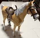 1965 Louis Marx Vintage Johnny West Thunderbolt Palomino Horse W  Saddle   Gun
