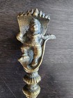 Hawan Ritual Spoon Brass  7 1 2  With Dancing Krishna