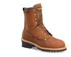 Men s Brown Waterproof Insulated Logger Boots - Round Toe