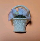 Vintage 1982 Hallmark Easter Basket Of Fabric Flowers Plastic Lapel Pin Brooch