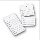 White Garment Tags Perforated 2 Part Unstrung Merchandise Price Coupon Small
