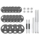 100 Lb Cast Iron Weight Plate Set Dumbbell Barbell Home Gym Equipment Exercise