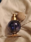 Lot Of 3 Vintage Art Glass Perfume Atomizer Bottles Cobalt Aqua Pink Mcm Vanity