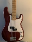 Fender Precision Bass Red Electric Bass Guitar 4 String Maple Neck Solid Body