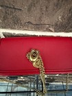 Nwt Coach Mini Dinky 14 Crossbody Wallet  Ruby Red Leather Lipstick Charm Bag