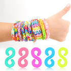 500 Pieces S Clips For Loom Rubber Band Bracelets Colorful Loom Clips Refill Kit