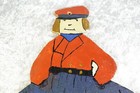 Vintage Folk Art Hot Pad Holder Dutch Boy Kitsch Hand Made Rustic Kitchen Decor