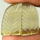31 85cts 100  Natural Carved Fluorite Pair Fancy Cab Rare Gemstones 13x 22x 05mm