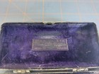 Antique Silver Plated Gillette Safety Razor With Case Box Purple Lining