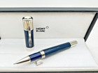 Montblanc Limited Edition Mark Twain Writer Blue Body Rollerball Pen black Ink  