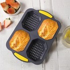 Silicone Hamburger Bun Baking Mold Reusable Heat Resistant Bread Pan Non-sticks