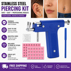 Professional Ear Piercing Gun With 98 Pcs Studs Kit Tool Set Ear Nose Navel Body