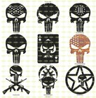 Dxf Cnc Plasma Laser  Cut Ready Vector 24 Sets Punisher Files Patriotic