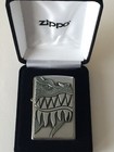 Zippo 28969  Dragon Design  Surprise Emblem  Brushed Chrome Lighter  Velour Box