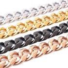 Heavy 12mm 15mm Mens Stainless Steel Silver Gold Black Curb Cuban Chain Bracelet