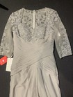 New Jjs House Mother Of The Bride Formal Silver Dress Lace Full Length Size 4