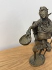Vintage Tribal Giver Bronze Sculpture Figure North African Derme Moron Signed