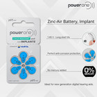 Power One Size 675p Cochlear Implant Mf Hearing Aid Batteries  180 Pack 