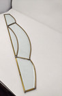 Vtg Brass Leaded Beveled Clear Stained Glass Arched Small Window Panel Transom