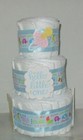 3 Tier Its A Boy Diaper Cake Bassinet Baby Shower Gift Centerpiece Red   Blue
