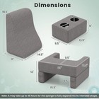 3-piece Reading Pillow Set Extra Large Lap Desk With Coaster Back Cushion Gray