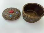 Decorative Vintage Oval Resin Small Trinket Box Filagree Decor