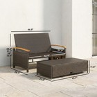 Outsunny Rattan Outdoor Daybed W 4-level Adjustable Backrest  Beige