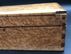 19th Century Birds Eye Maple Wood Lg Storage Box  Dovetail Construction  16x10x6
