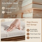 60  Upholstered Tufted End Of Bed Bench Carved Dark Brown Legs King Bed Linen