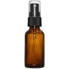 2 Amber 4oz Boston Round Glass Bottle Black Spray Fine Ribbed Mist Sprayer120ml