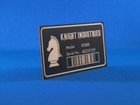Kitt Knight Rider Serial Number Nameplate Knight Industries K2000