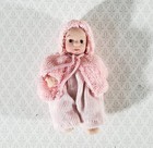 Dollhouse Baby Doll Porcelain Moveable 1 12 Scale Miniature Pink Sleeper