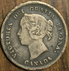 1885 Small 5 Canada Silver 5 Cents Coin